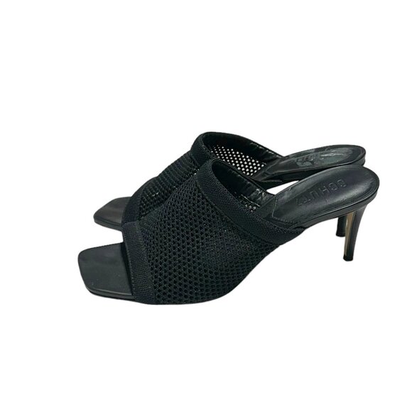 Schutz Sinara Mesh Heeled Slide Sandals Black - Picture 11 of 12